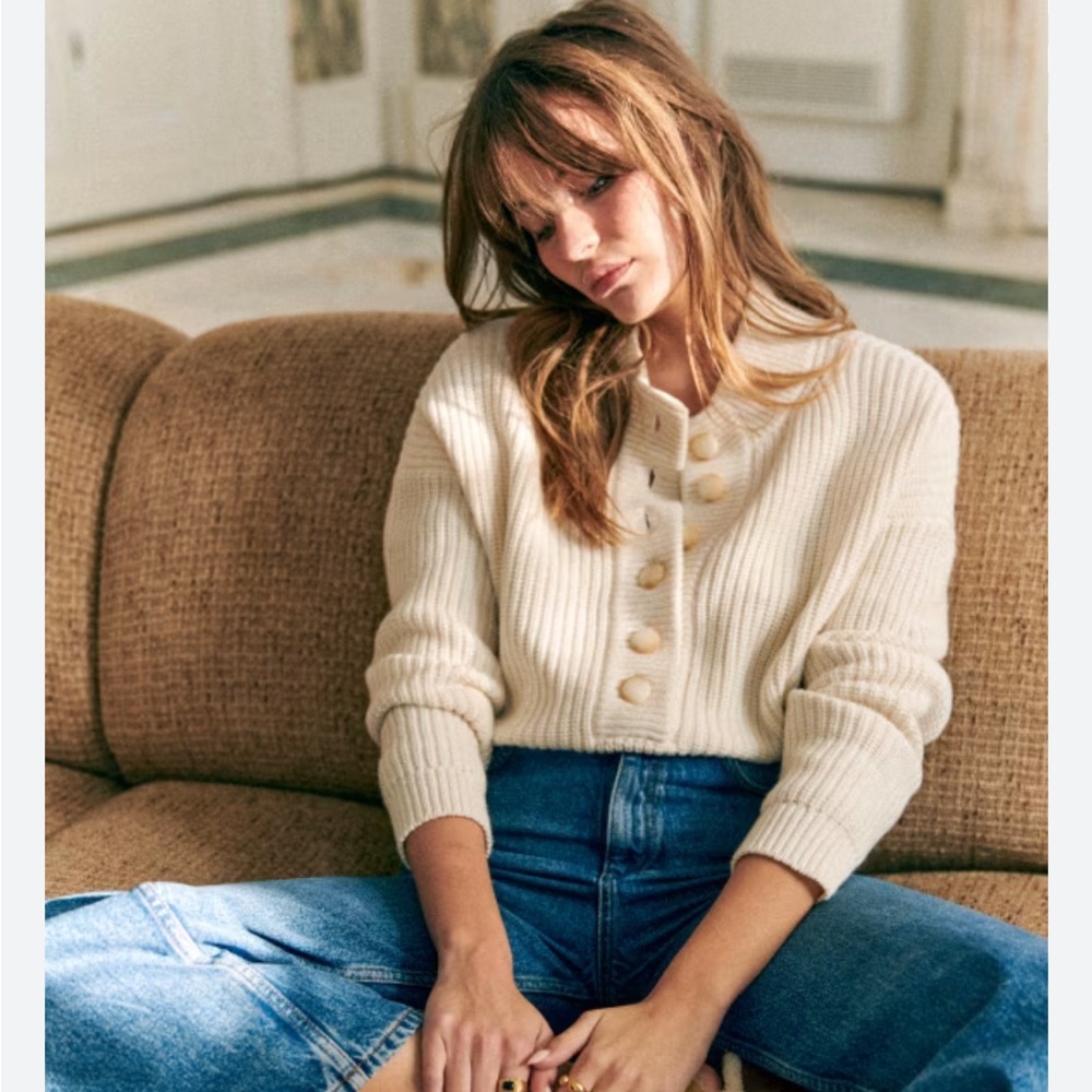 Sezane Lucas Jumper in Ecru size small